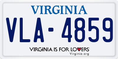 VA license plate VLA4859