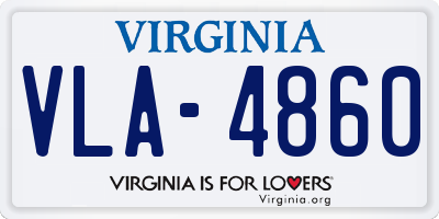 VA license plate VLA4860