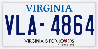 VA license plate VLA4864