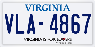 VA license plate VLA4867
