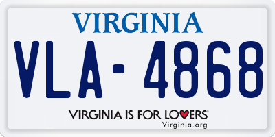 VA license plate VLA4868