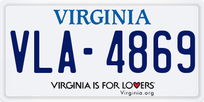 VA license plate VLA4869