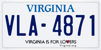 VA license plate VLA4871