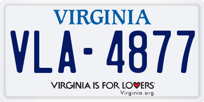 VA license plate VLA4877