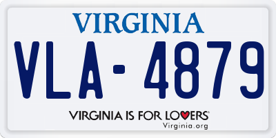 VA license plate VLA4879