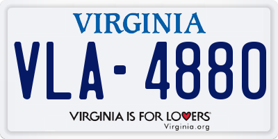 VA license plate VLA4880