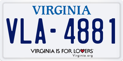 VA license plate VLA4881