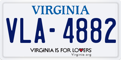 VA license plate VLA4882