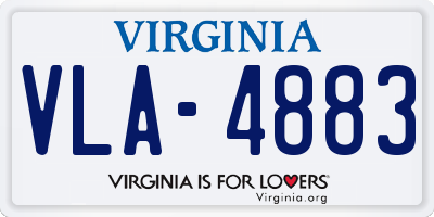 VA license plate VLA4883