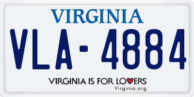 VA license plate VLA4884