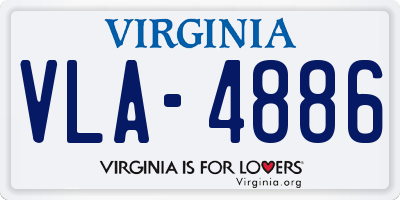 VA license plate VLA4886