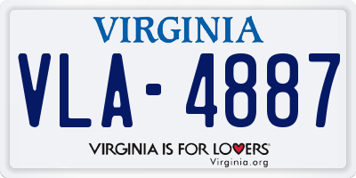 VA license plate VLA4887