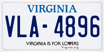 VA license plate VLA4896