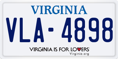 VA license plate VLA4898