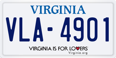 VA license plate VLA4901