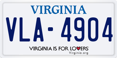 VA license plate VLA4904