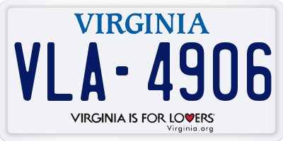 VA license plate VLA4906