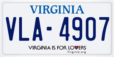 VA license plate VLA4907
