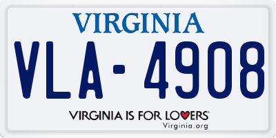VA license plate VLA4908