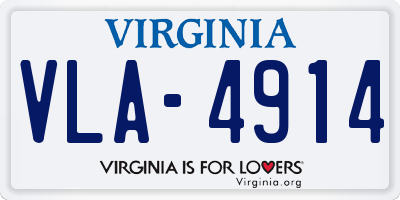 VA license plate VLA4914