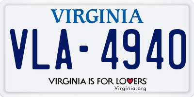 VA license plate VLA4940