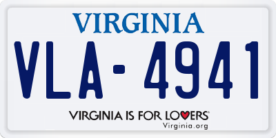 VA license plate VLA4941