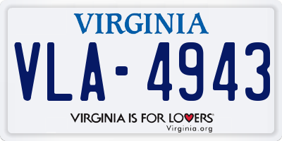 VA license plate VLA4943
