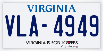 VA license plate VLA4949