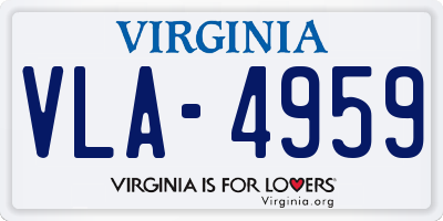 VA license plate VLA4959