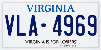 VA license plate VLA4969