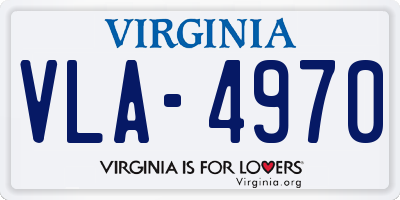 VA license plate VLA4970