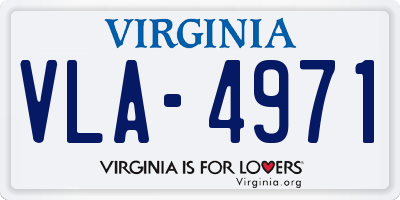 VA license plate VLA4971
