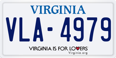 VA license plate VLA4979