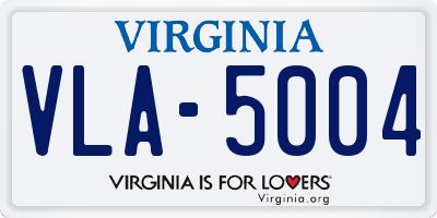 VA license plate VLA5004