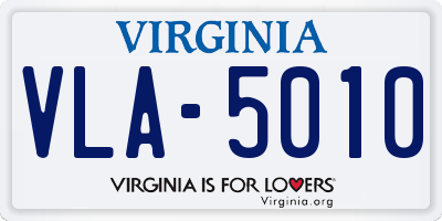 VA license plate VLA5010
