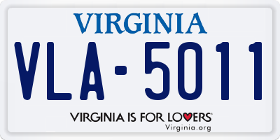 VA license plate VLA5011