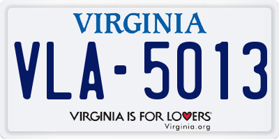 VA license plate VLA5013
