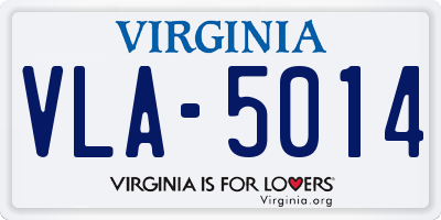 VA license plate VLA5014