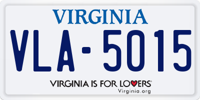 VA license plate VLA5015