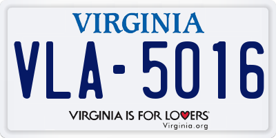 VA license plate VLA5016