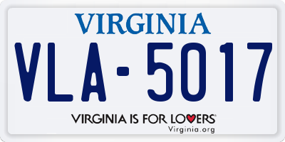 VA license plate VLA5017