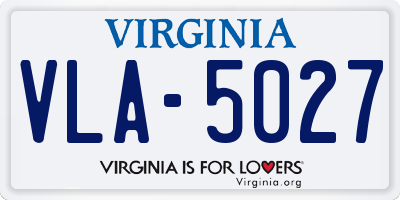 VA license plate VLA5027