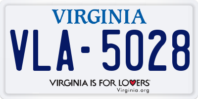 VA license plate VLA5028