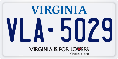 VA license plate VLA5029