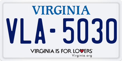 VA license plate VLA5030