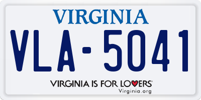 VA license plate VLA5041
