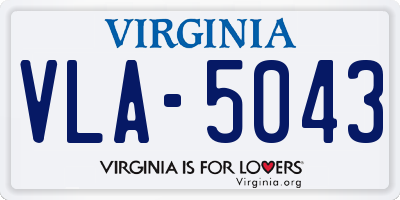 VA license plate VLA5043