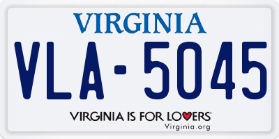 VA license plate VLA5045