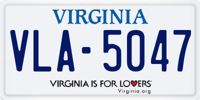 VA license plate VLA5047