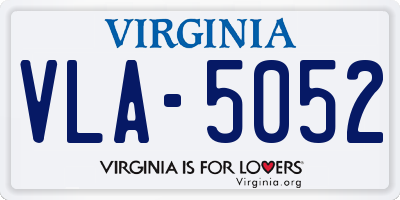 VA license plate VLA5052